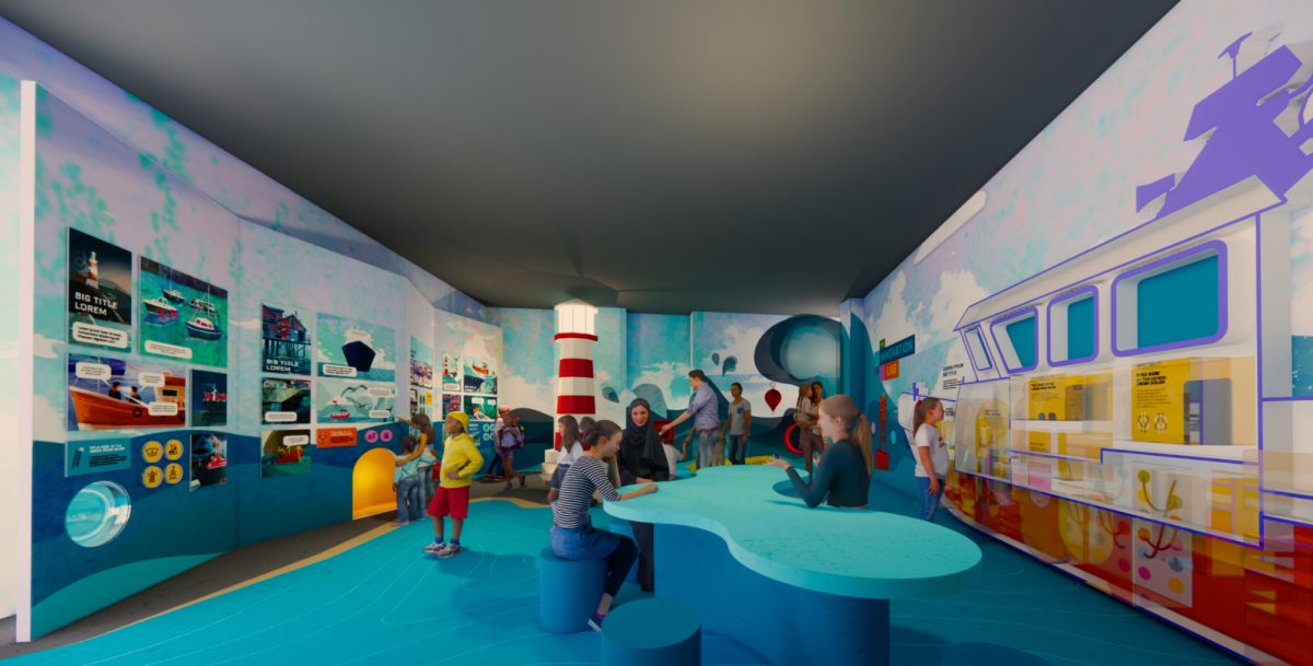 Galleries and exhibits for Innovation Lab Render at new National Coast Guard Museum