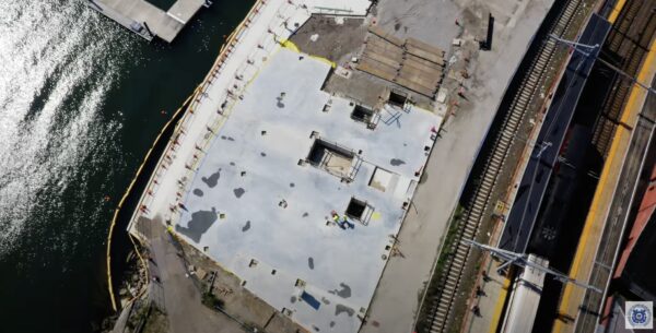Concrete Pour Drone Shot