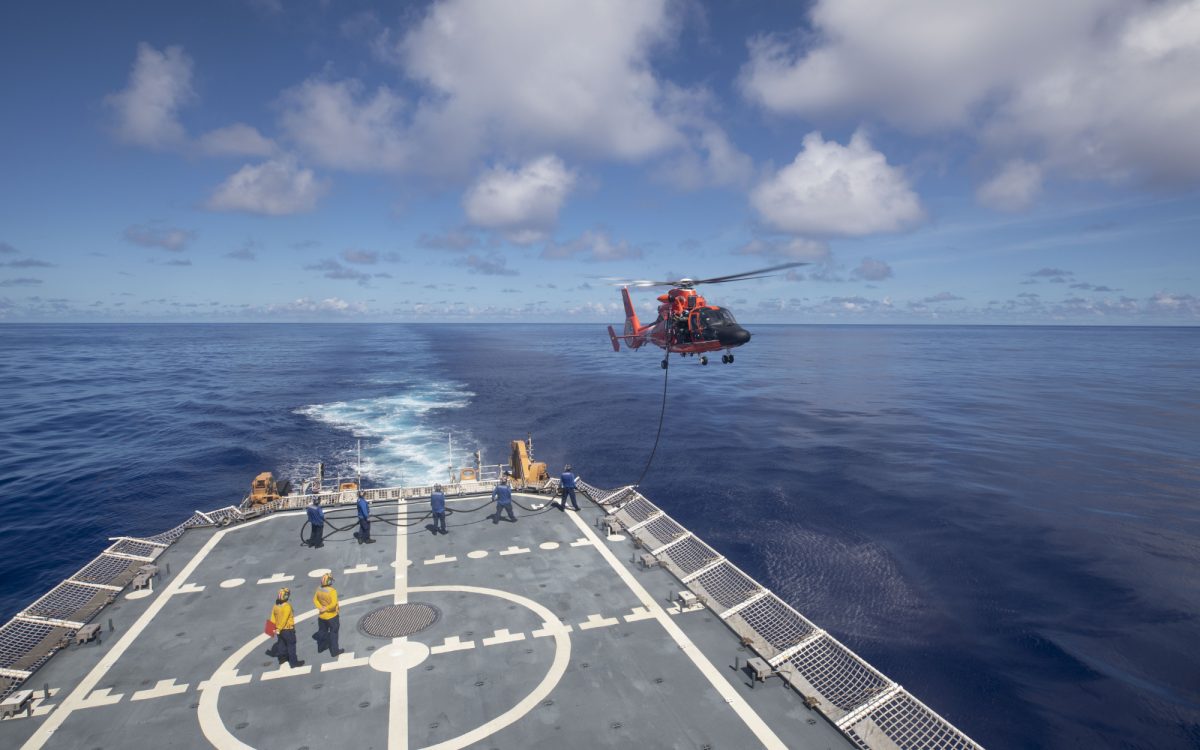 USCGC Munro Conducts Helicopter In flight Refueling