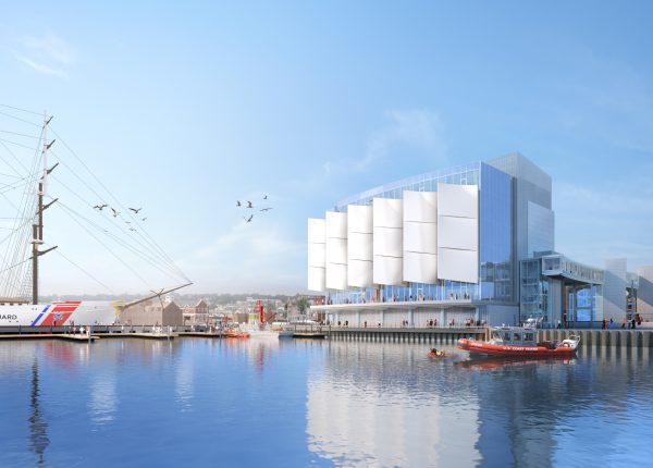 architectual renderings of the exterior for the National Coast Guard Museum