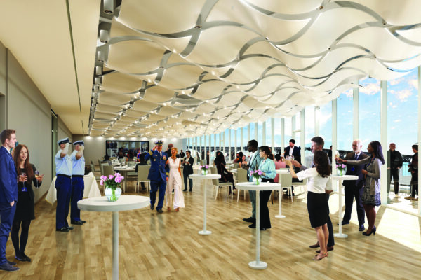 cropped architectural renderings of the Events Deck overlook